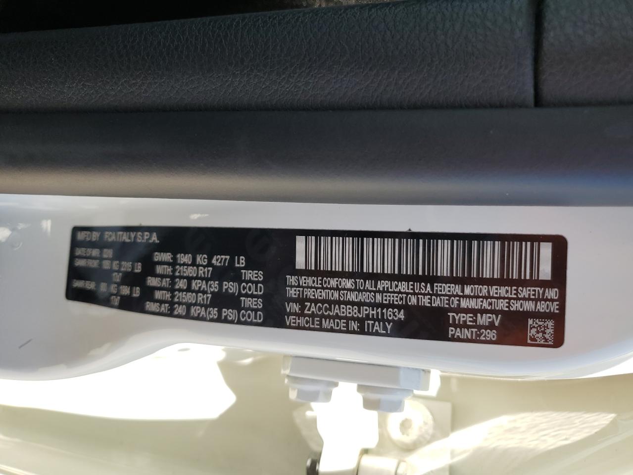 2018 Jeep Renegade Latitude VIN: ZACCJABB8JPH11634 Lot: 65034564