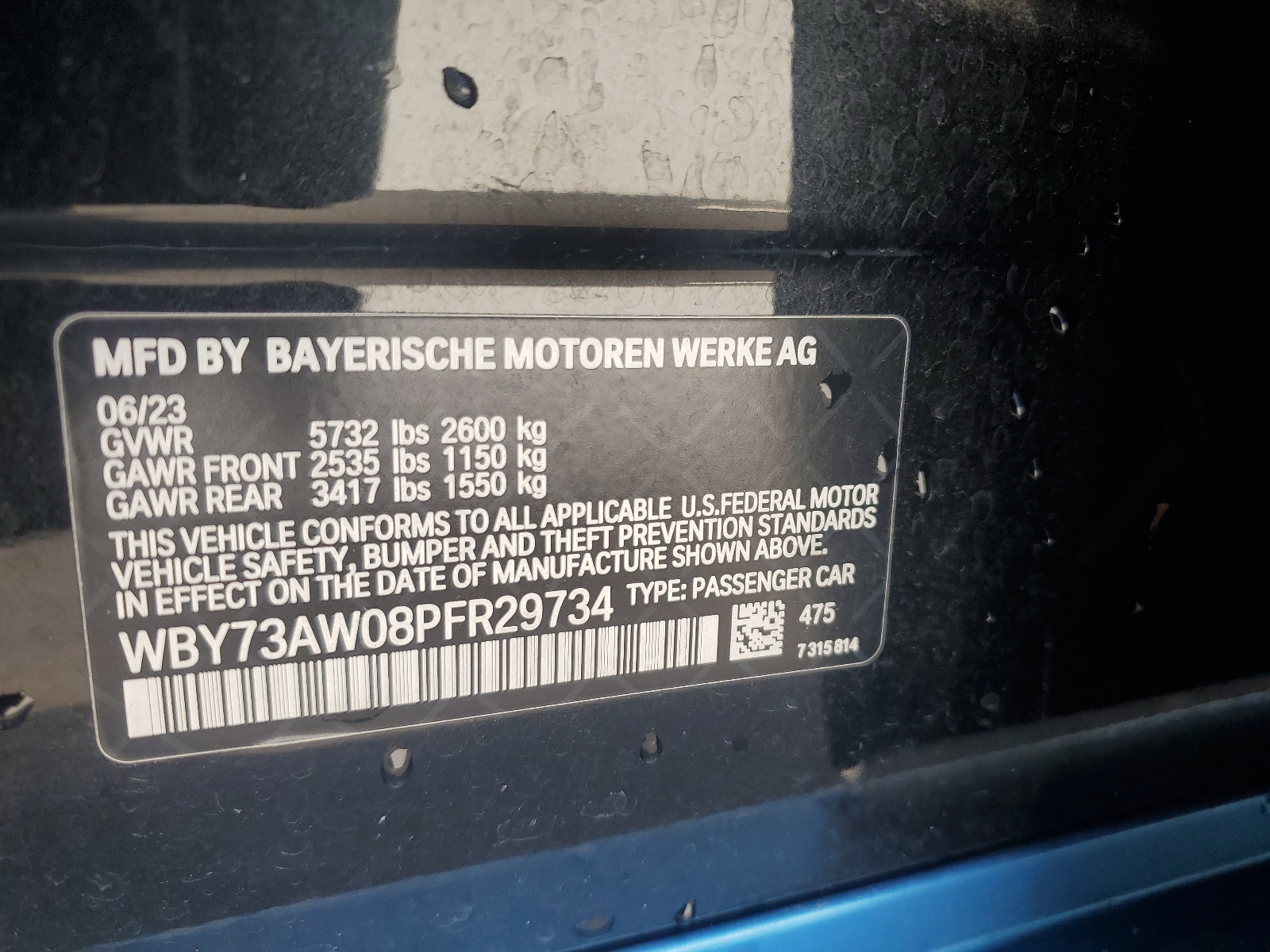 WBY73AW08PFR29734 2023 BMW I4 Edrive 40