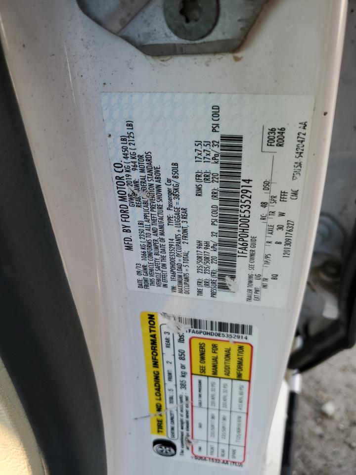 2014 Ford Fusion Se VIN: 1FA6P0HD0E5352914 Lot: 64357714