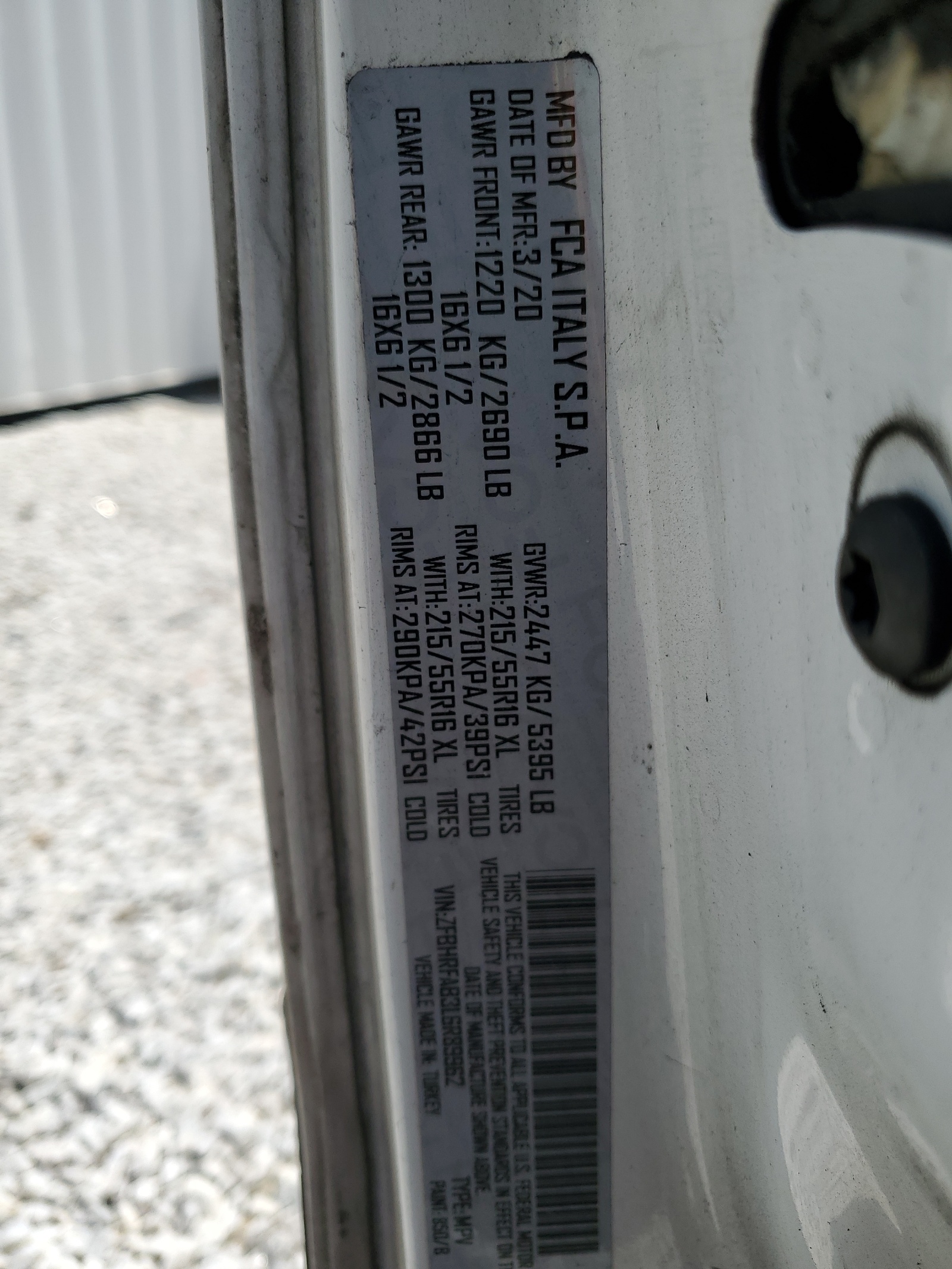 ZFBHRFAB3L6R89962 2020 Ram Promaster City