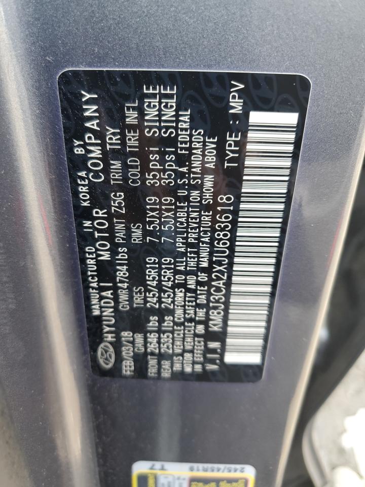 2018 Hyundai Tucson Value VIN: KM8J3CA2XJU683618 Lot: 64243344