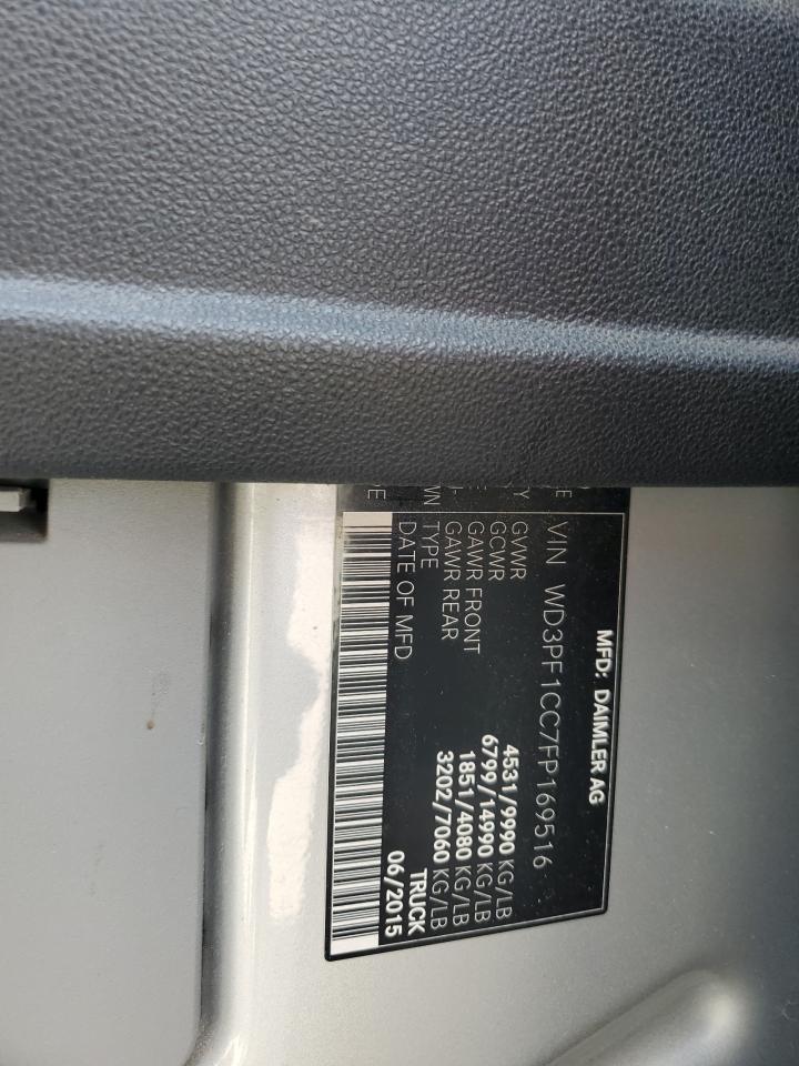 2015 Mercedes-Benz Sprinter 3500 VIN: WD3PF1CC7FP169516 Lot: 62754514