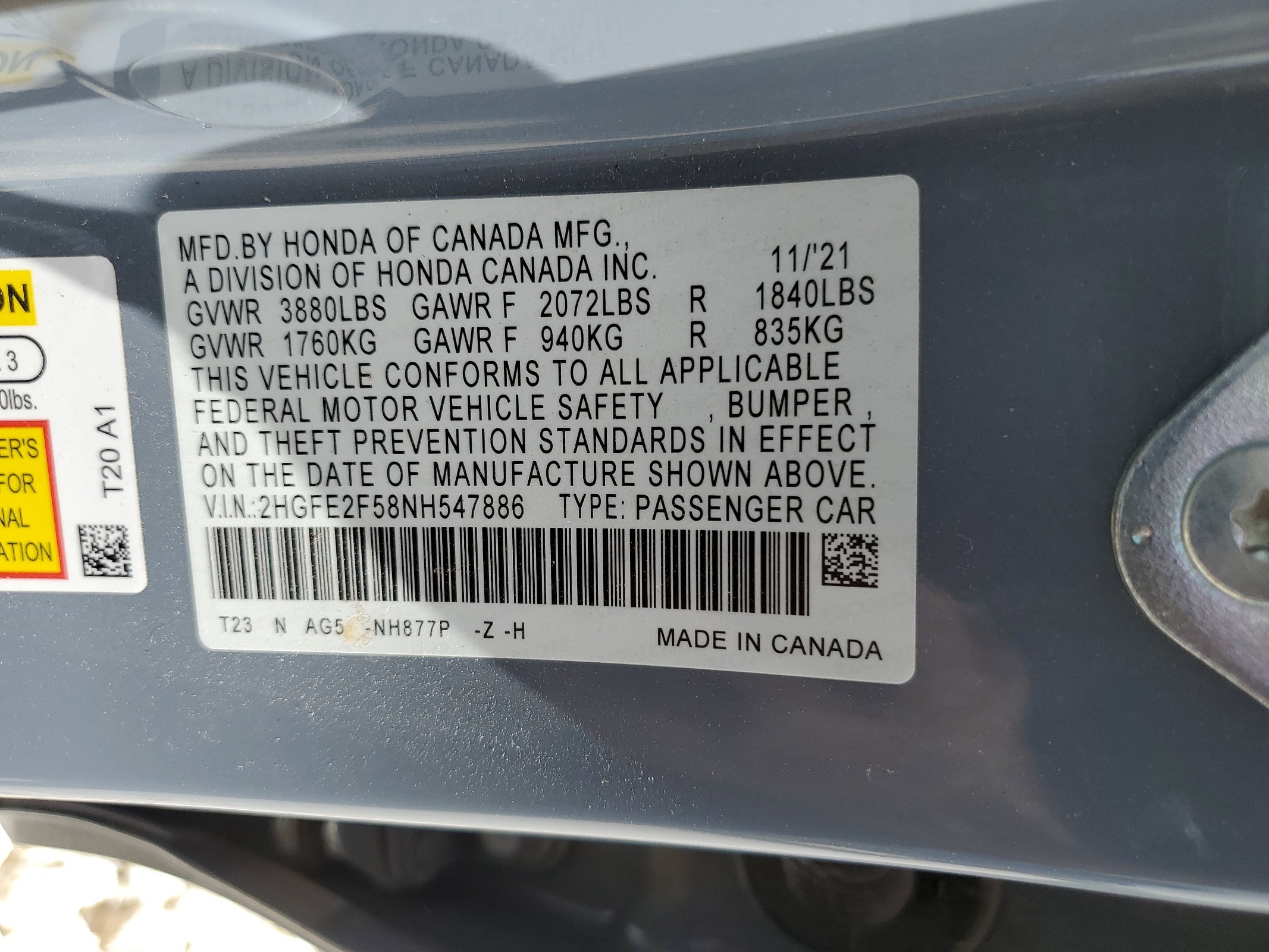 2HGFE2F58NH547886 2022 Honda Civic Sport 2HGFE2F58NH547886 2022 Honda Civic Sport