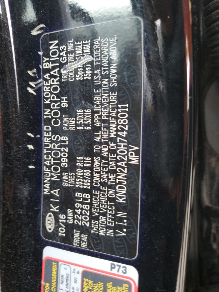 2017 Kia Soul VIN: KNDJN2A20H7428011 Lot: 62025004