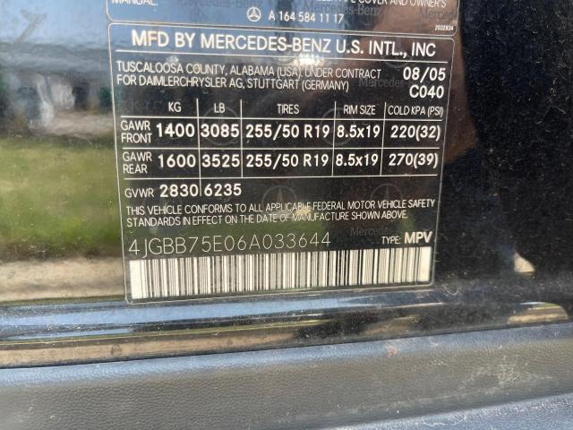 4JGBB75E06A033644 2006 Mercedes-Benz Ml 500