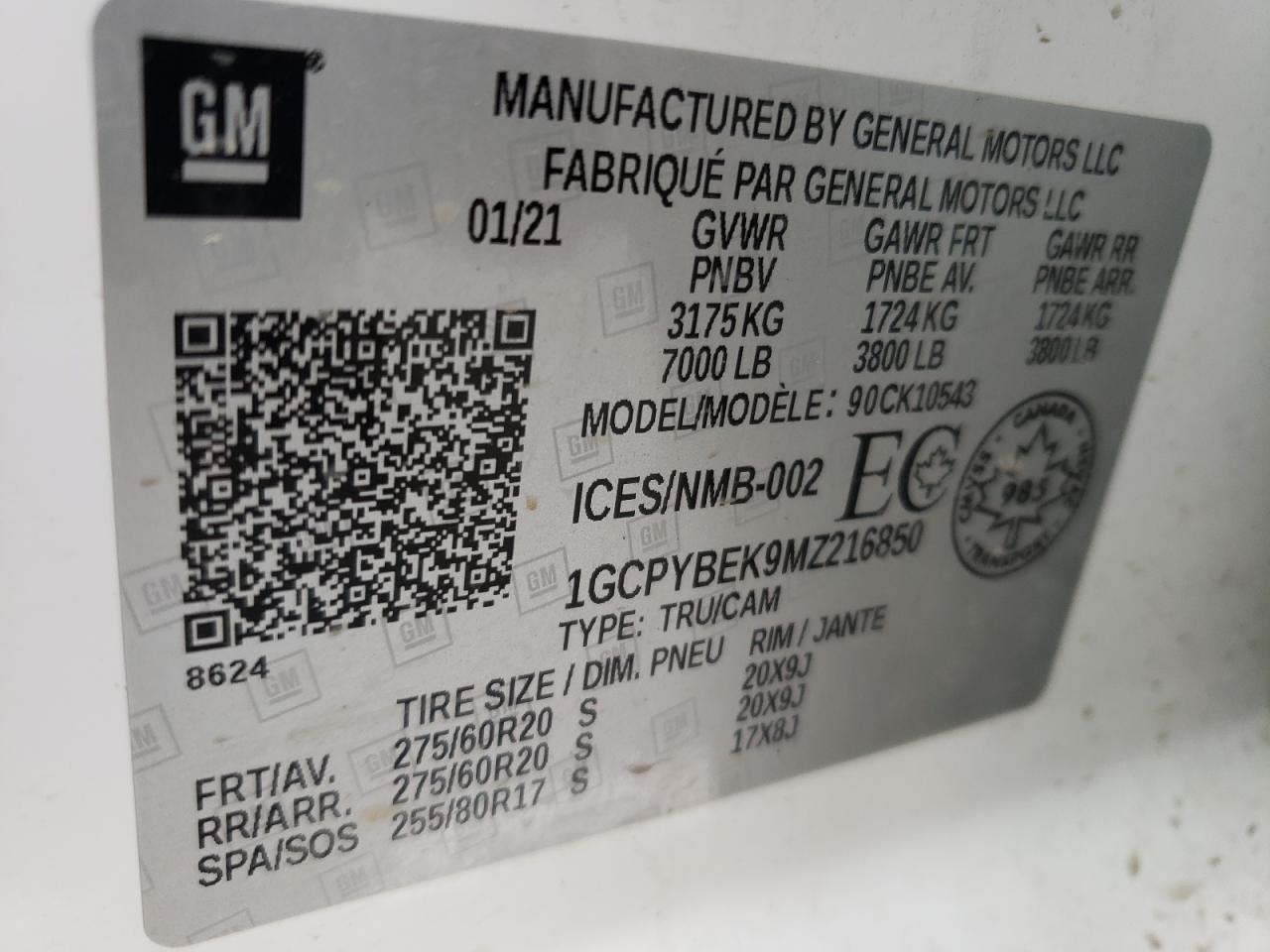 2021 Chevrolet Silverado K1500 Custom VIN: 1GCPYBEK9MZ216850 Lot: 63164884