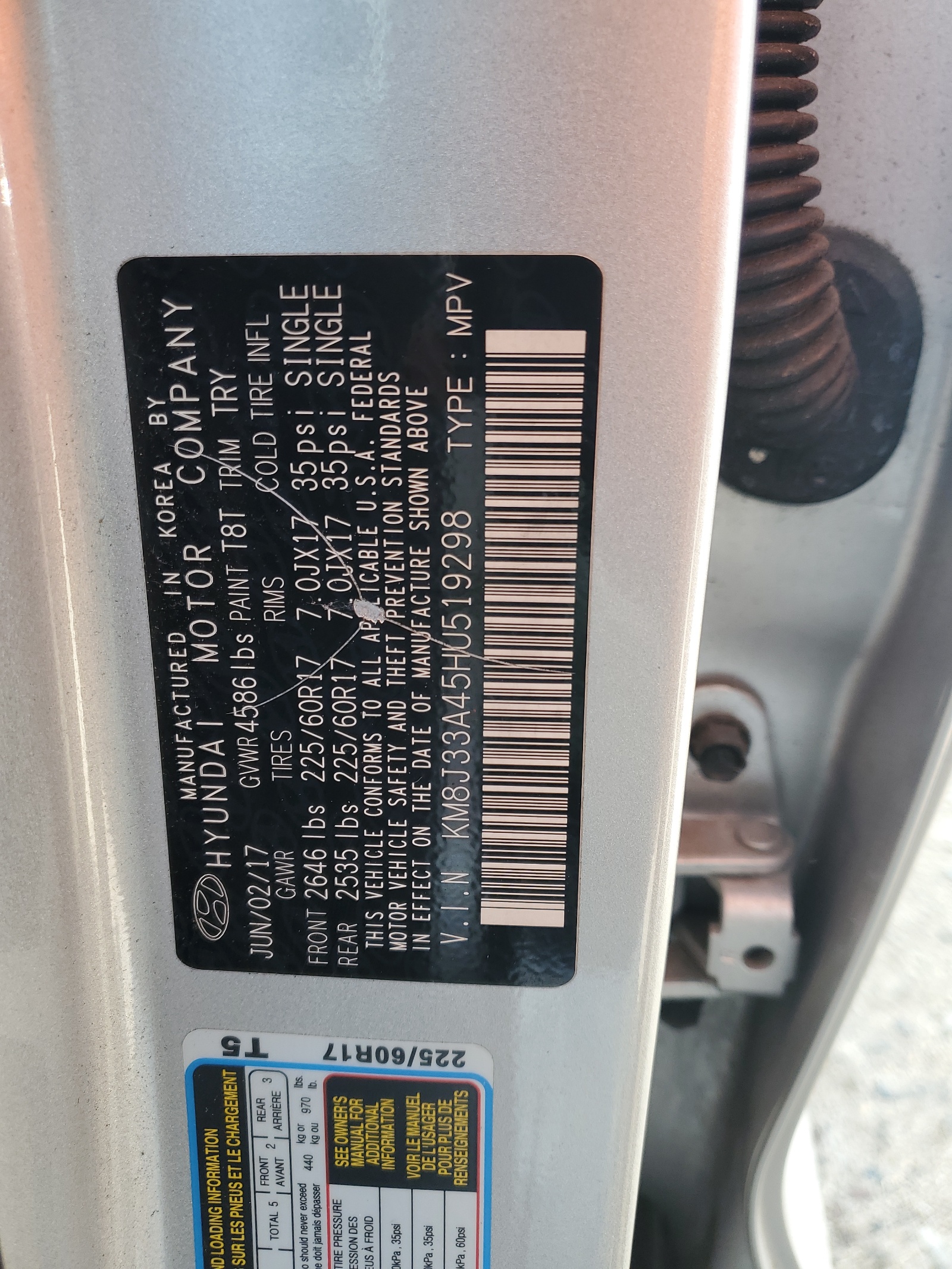 KM8J33A45HU519298 2017 Hyundai Tucson Limited