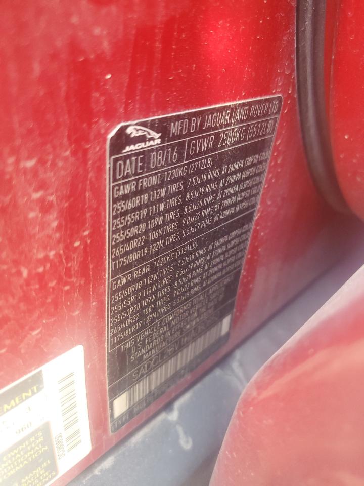 2017 Jaguar F-Pace R - Sport VIN: SADCL2BV1HA080850 Lot: 62911224