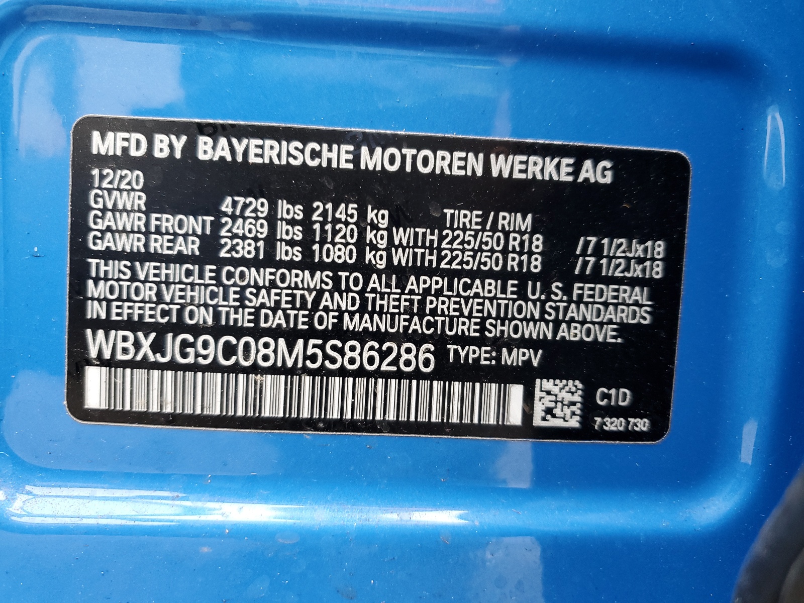 WBXJG9C08M5S86286 2021 BMW X1 xDrive28I