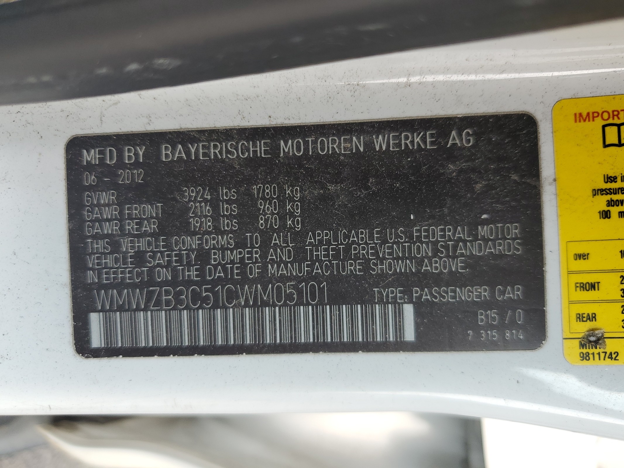 WMWZB3C51CWM05101 2012 Mini Cooper Countryman