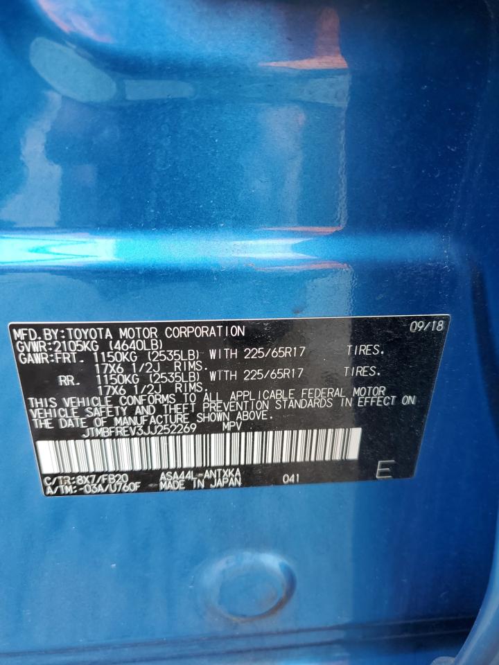 2018 Toyota Rav4 Le VIN: JTMBFREV3JJ252269 Lot: 64464554