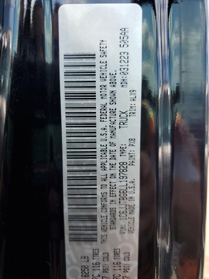 2020 Jeep Gladiator Rubicon VIN: 1C6JJTBG6LL197828 Lot: 64839114