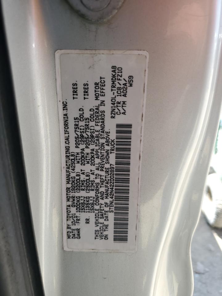 2002 Toyota Tacoma VIN: 5TENL42N42Z002897 Lot: 65474594