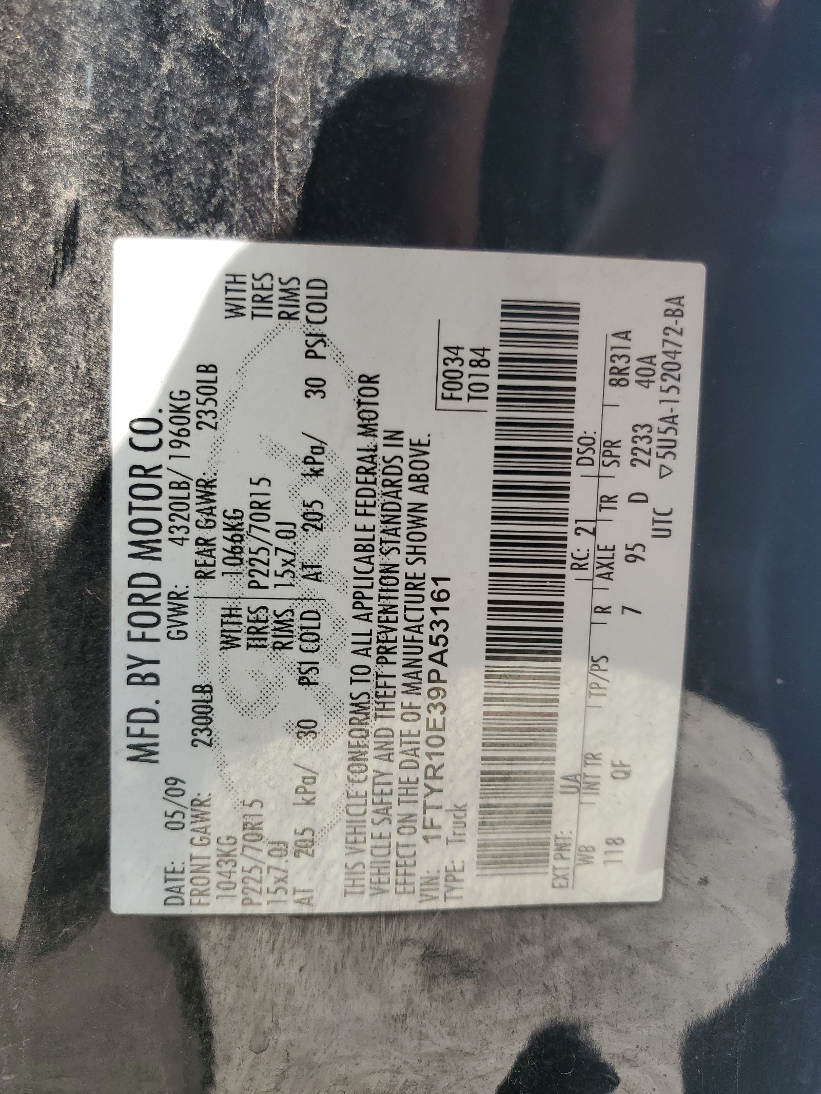 1FTYR10E39PA53161 2009 Ford Ranger