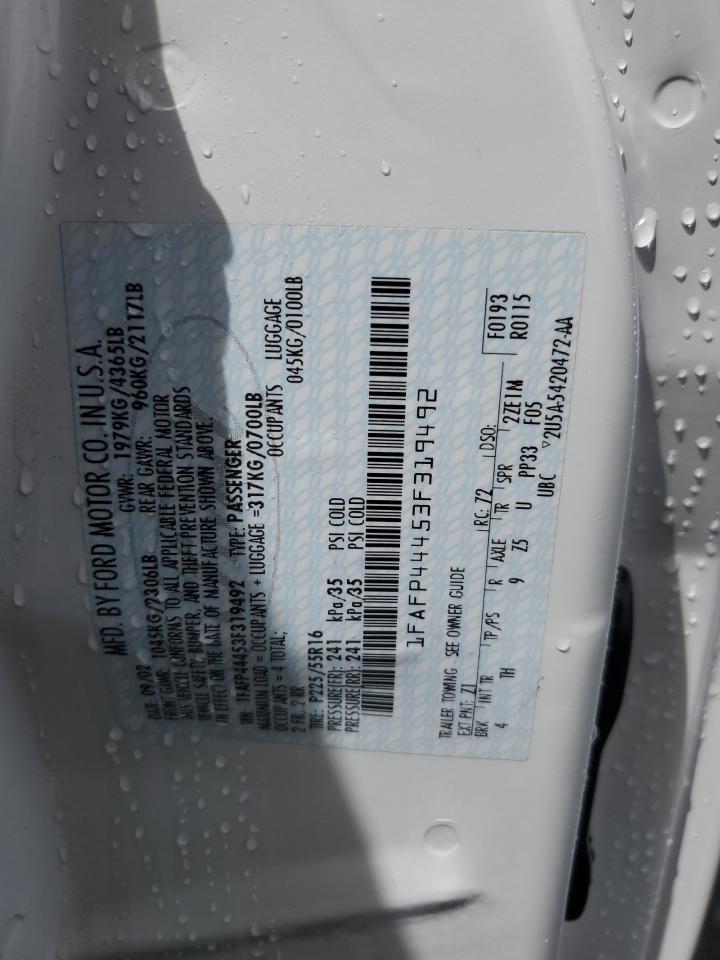 2003 Ford Mustang VIN: 1FAFP44453F319492 Lot: 65044874