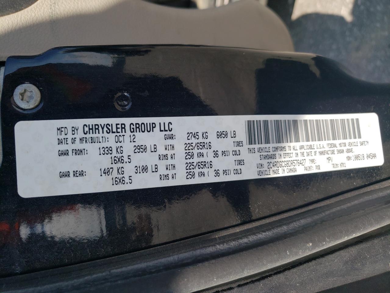 2C4RDGCG8DR576427 2013 Dodge Grand Caravan Sxt