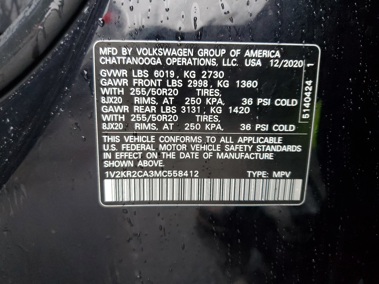 1V2KR2CA3MC558412 2021 Volkswagen Atlas Se