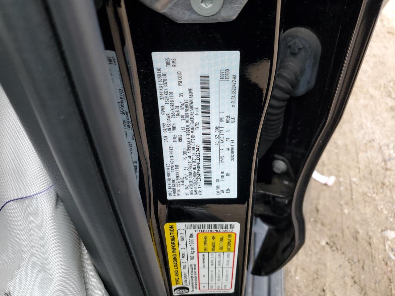 2022 Ford Ranger Xl VIN: 1FTER4FH0NLD32042 Lot: 63359334