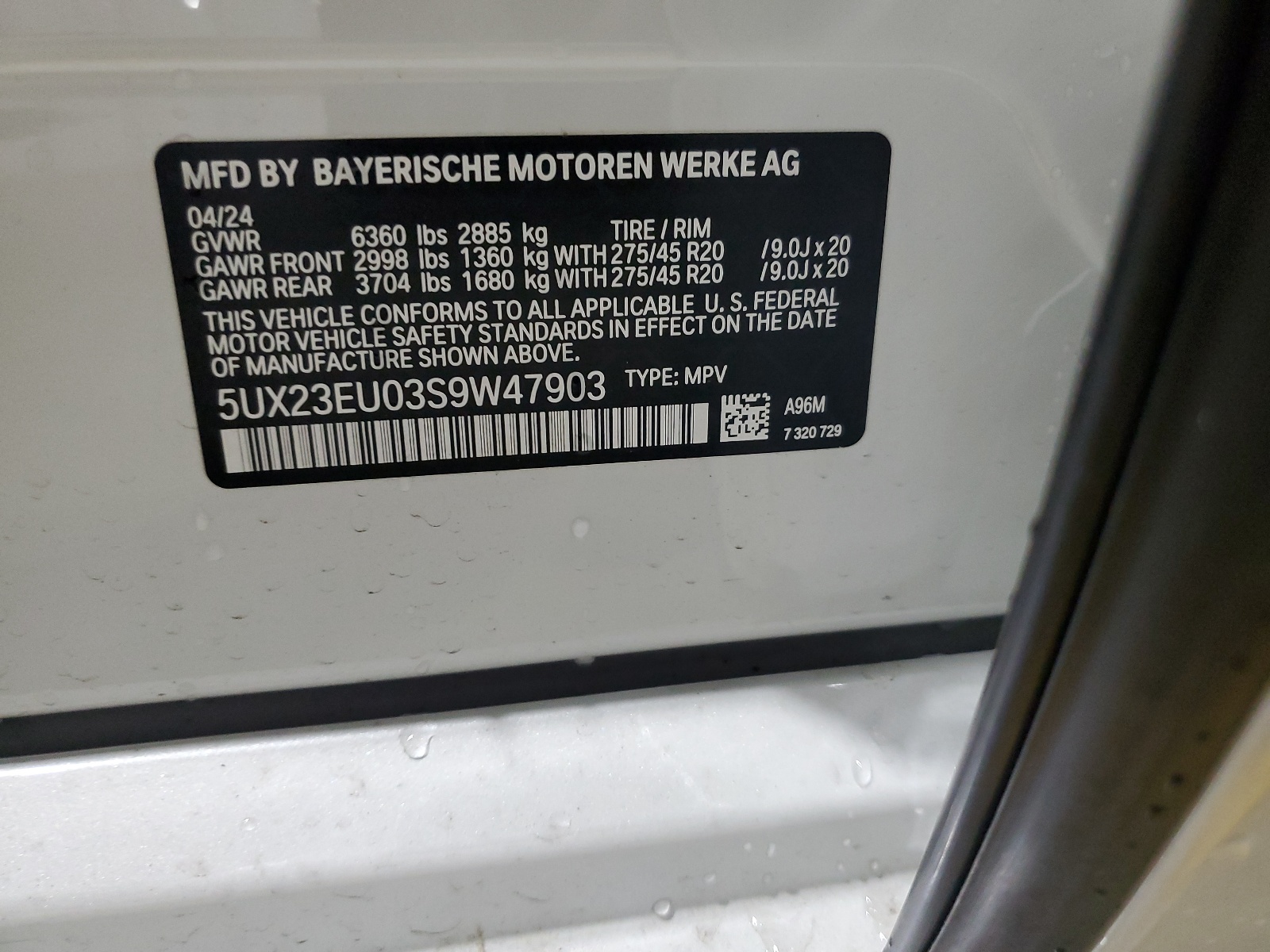 5UX23EU03S9W47903 1925 BMW X5 xDrive40I