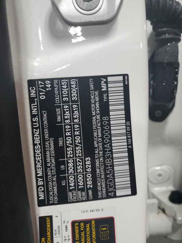 2017 Mercedes-Benz Gle 350 4Matic VIN: 4JGDA5HB3HA900698 Lot: 69327604