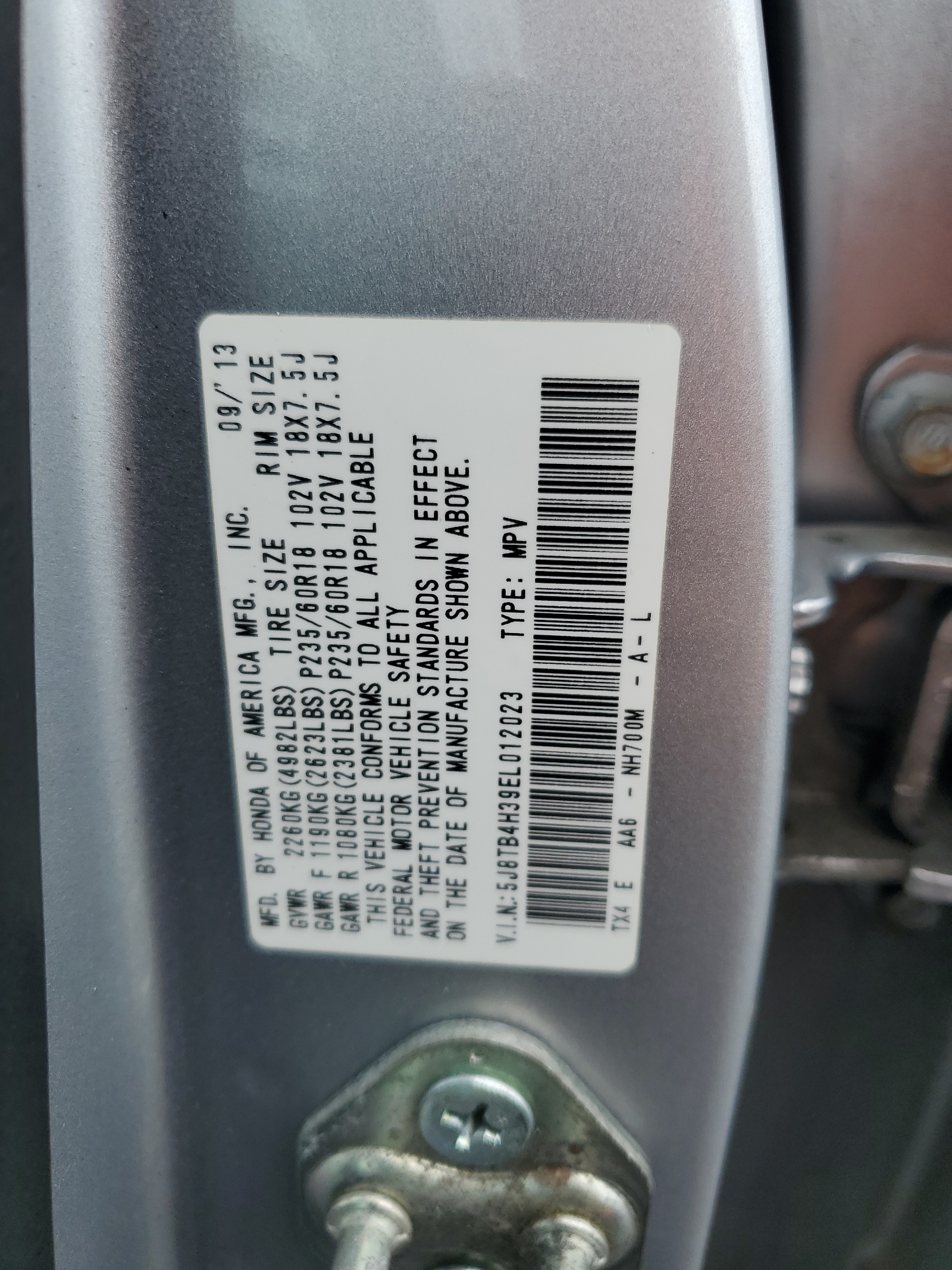 5J8TB4H39EL012023 2014 Acura Rdx