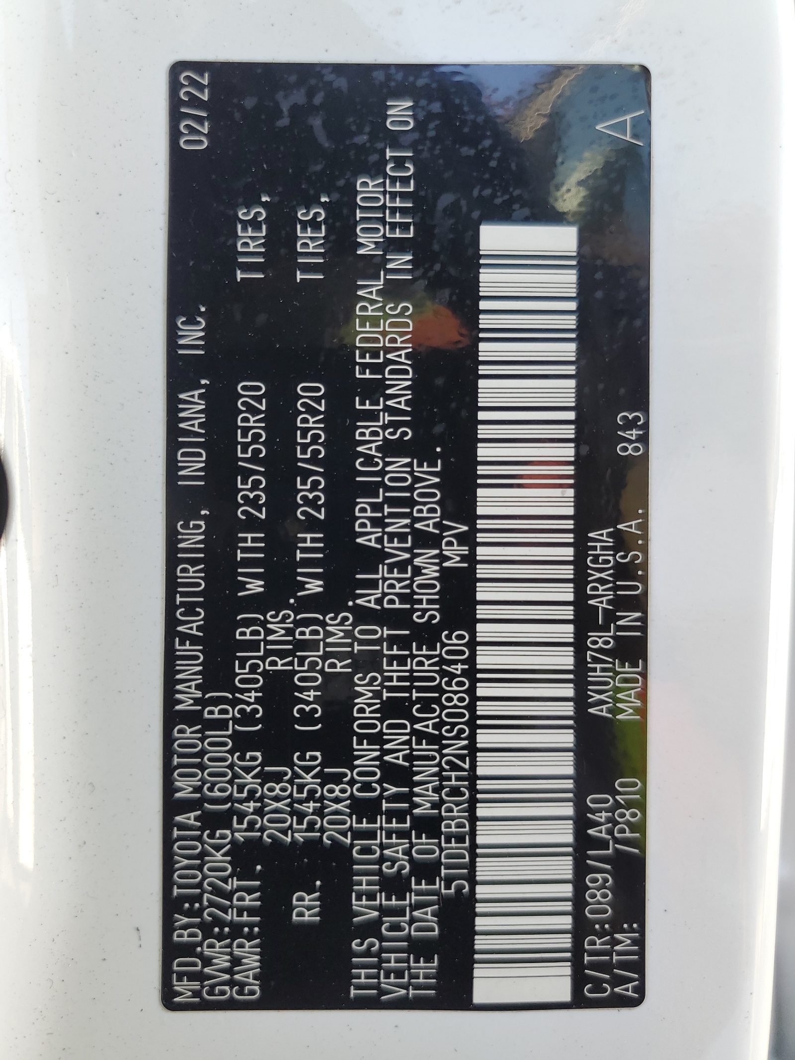 5TDEBRCH2NS086406 2022 Toyota Highlander Hybrid Platinum