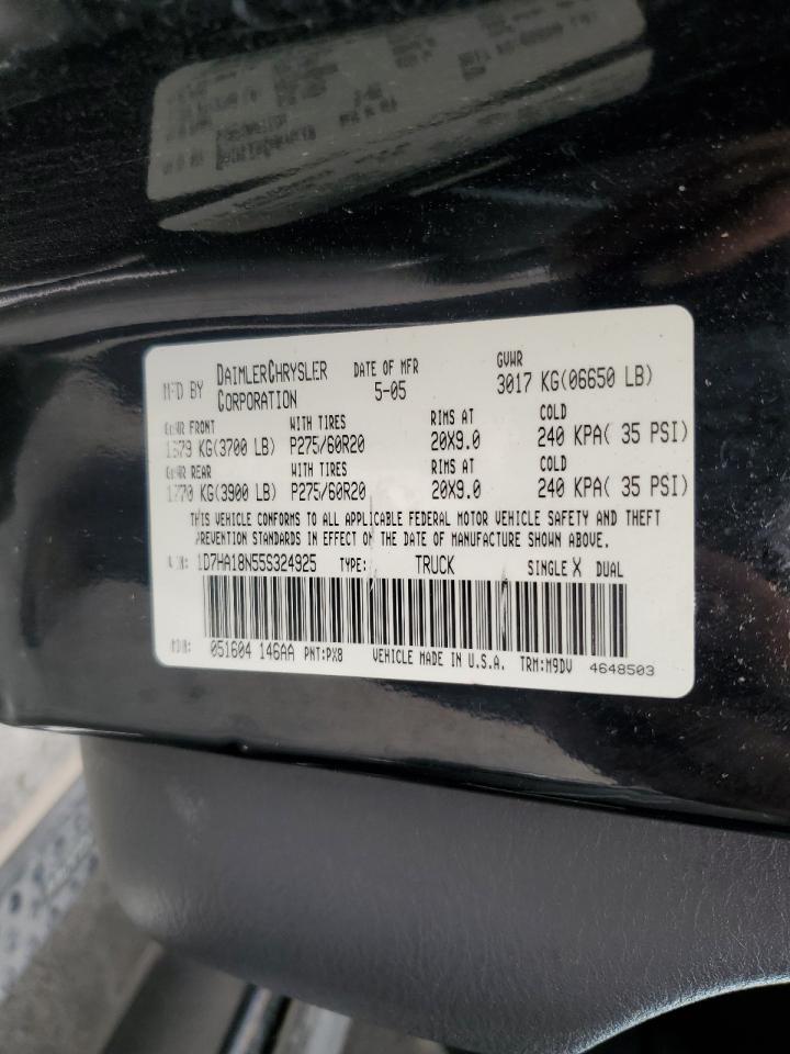 2005 Dodge Ram 1500 St VIN: 1D7HA18N55S324925 Lot: 63003204