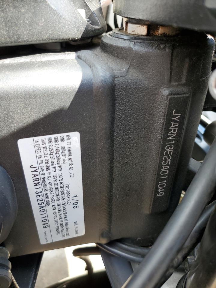 2005 Yamaha Yzfr1 VIN: JYARN13E25A011049 Lot: 63710384