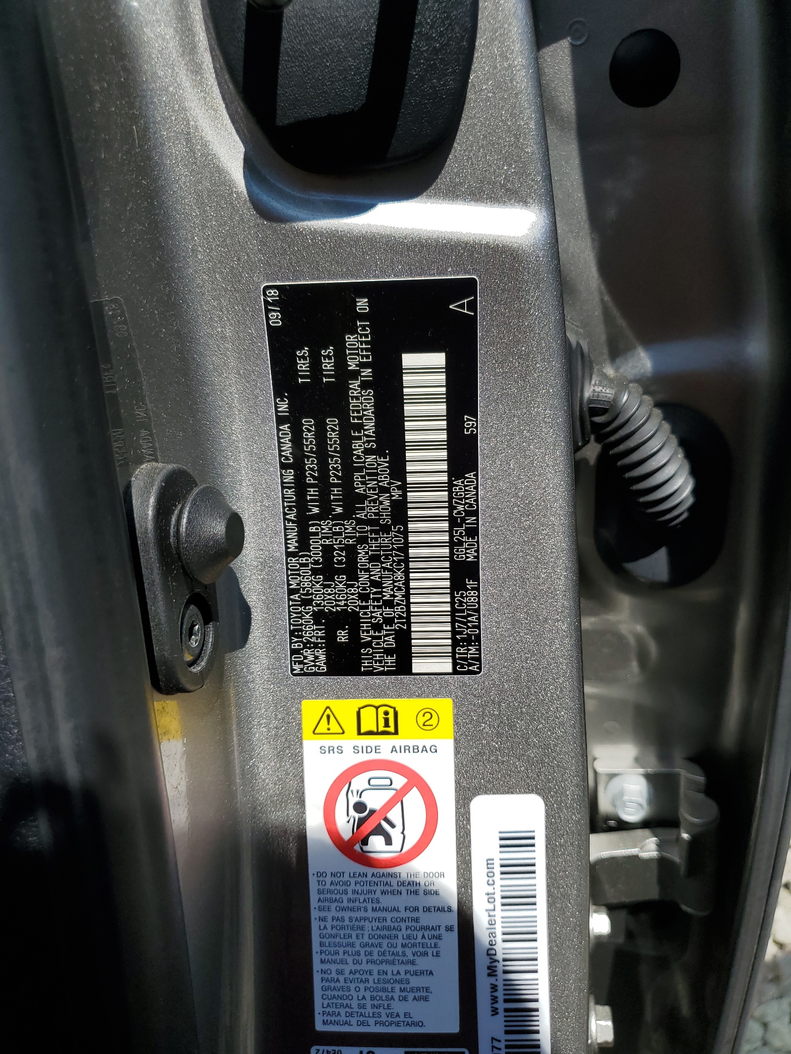 2T2BZMCA8KC171075 2019 Lexus Rx 350 Base