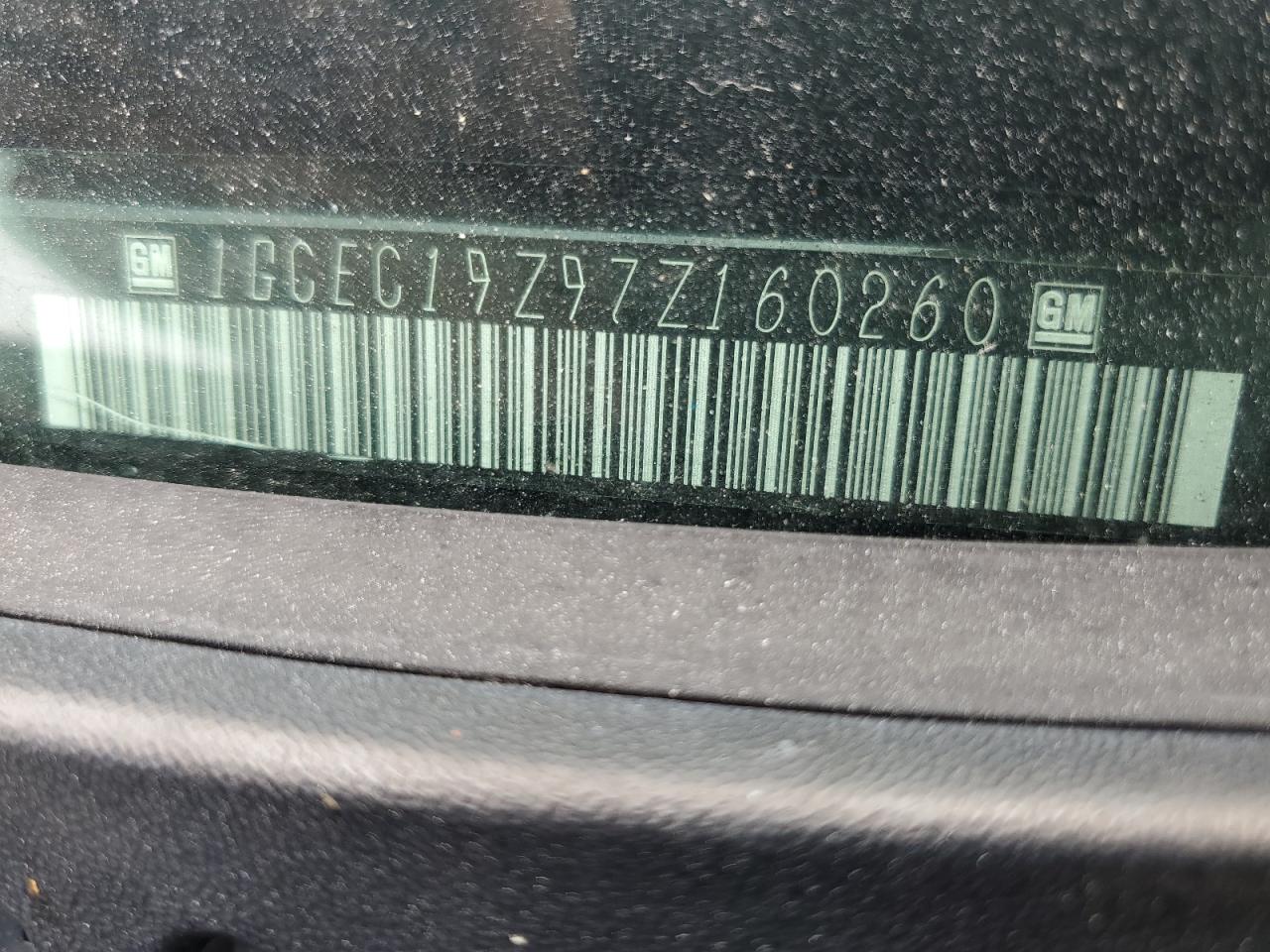 2007 Chevrolet Silverado C1500 Classic VIN: 1GCEC19Z97Z160260 Lot: 62907964