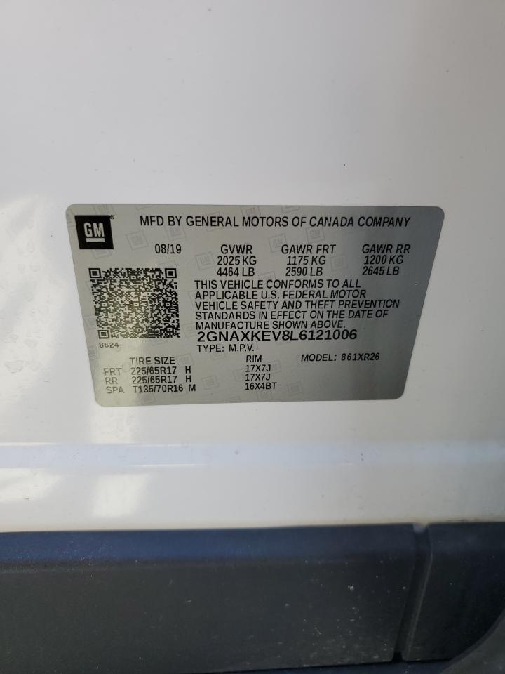 2020 Chevrolet Equinox Lt VIN: 2GNAXKEV8L6121006 Lot: 63810524