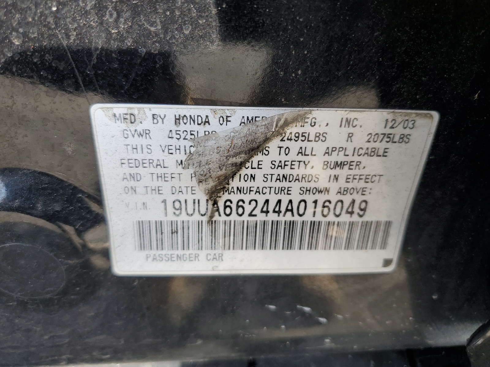 19UUA66244A016049 2004 Acura Tl