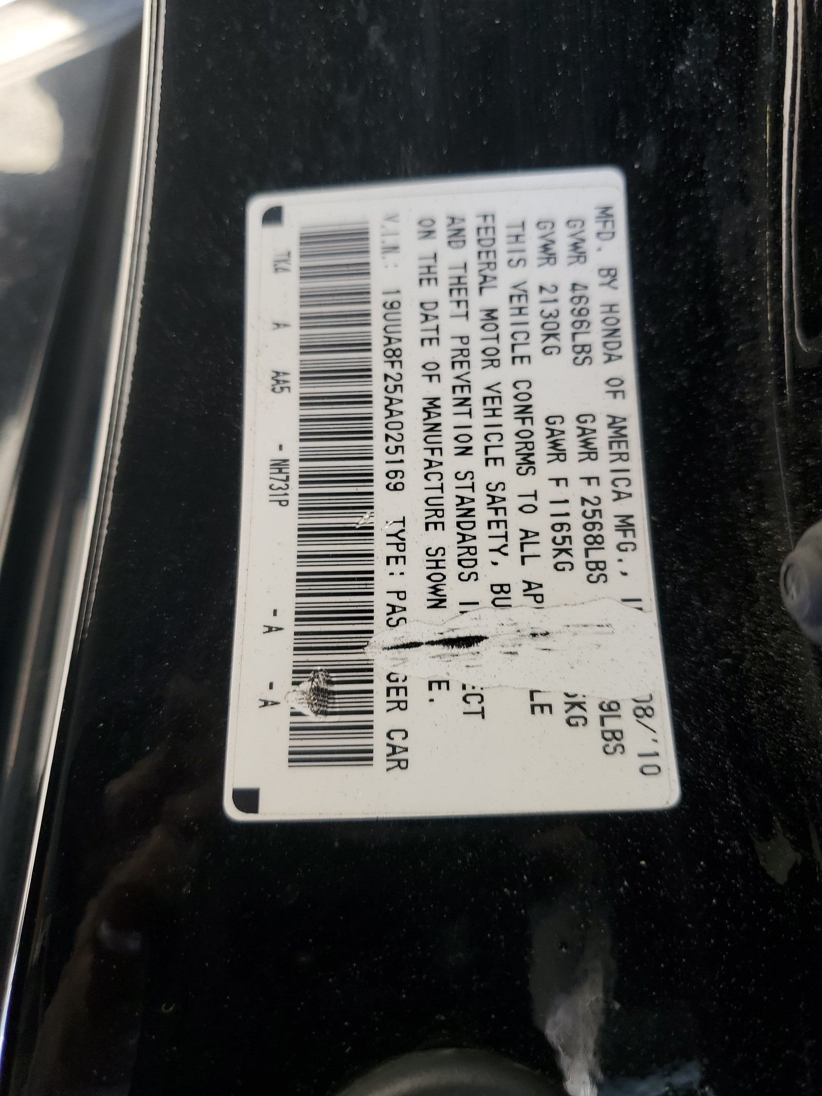 19UUA8F25AA025169 2010 Acura Tl