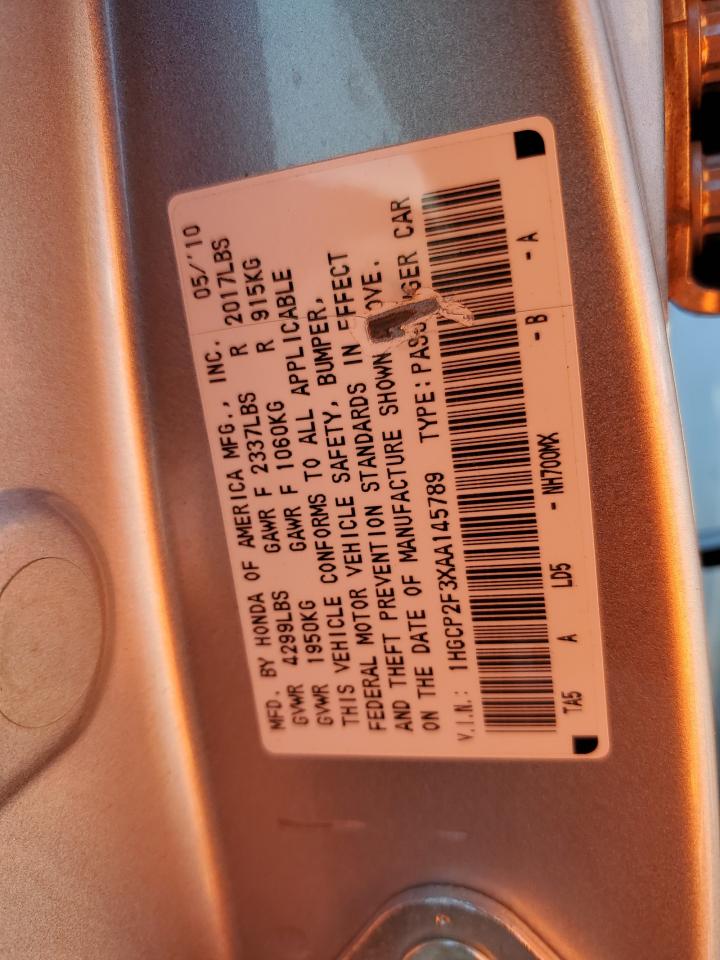 1HGCP2F3XAA145789 2010 Honda Accord Lx 1HGCP2F3XAA145789 2010 Honda Accord Lx