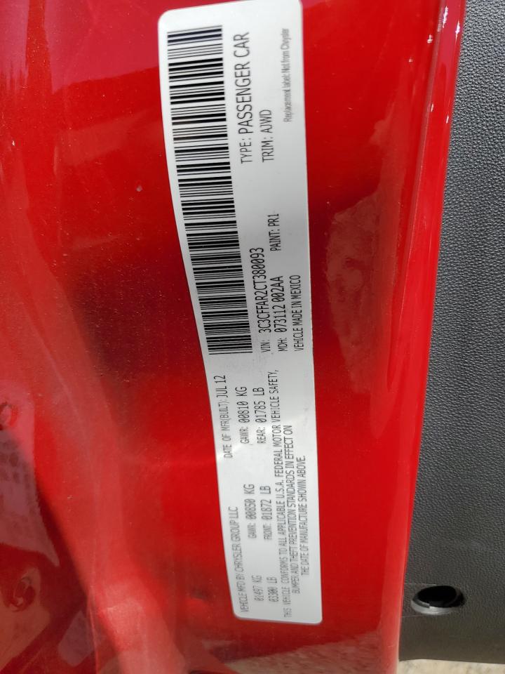 2012 Fiat 500 Pop VIN: 3C3CFFAR2CT380093 Lot: 63713984