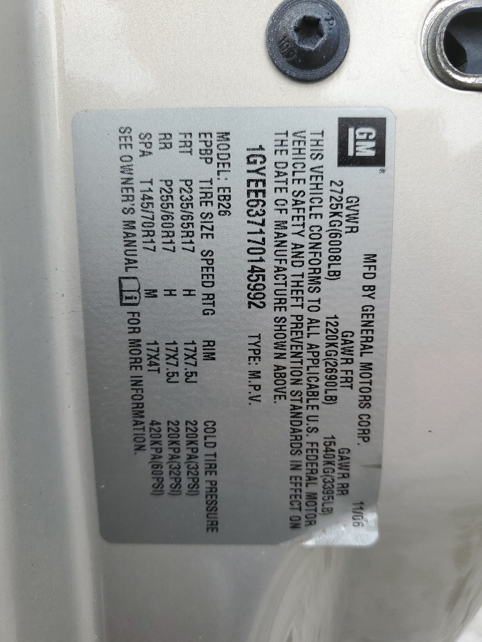 1GYEE637170145992 2007 Cadillac Srx