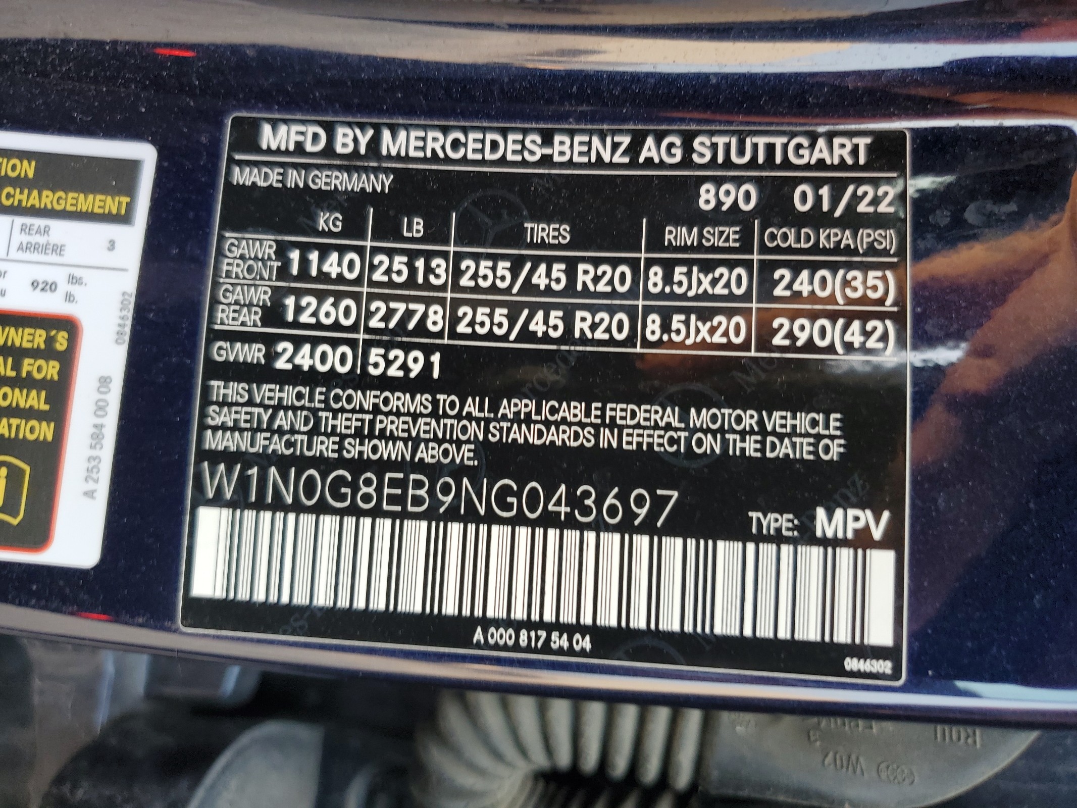 W1N0G8EB9NG043697 2022 Mercedes-Benz Glc 300 4Matic