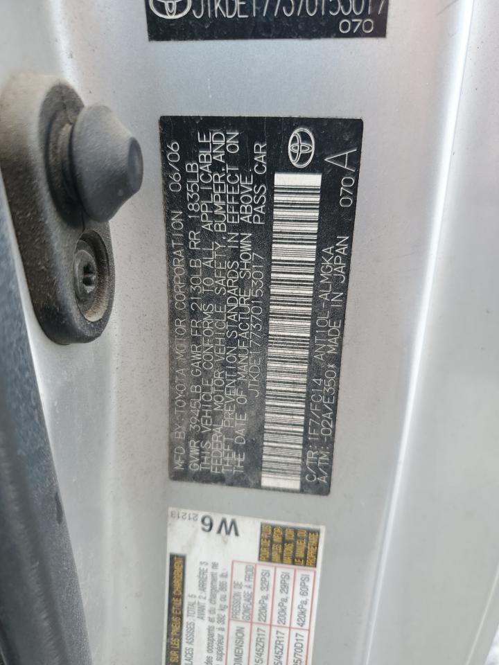 2007 Toyota Scion Tc VIN: JTKDE177370153017 Lot: 64883624