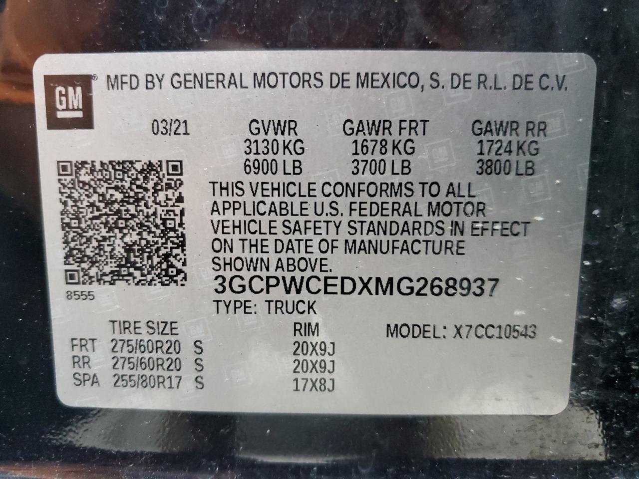 2021 Chevrolet Silverado C1500 Lt VIN: 3GCPWCEDXMG268937 Lot: 62132854