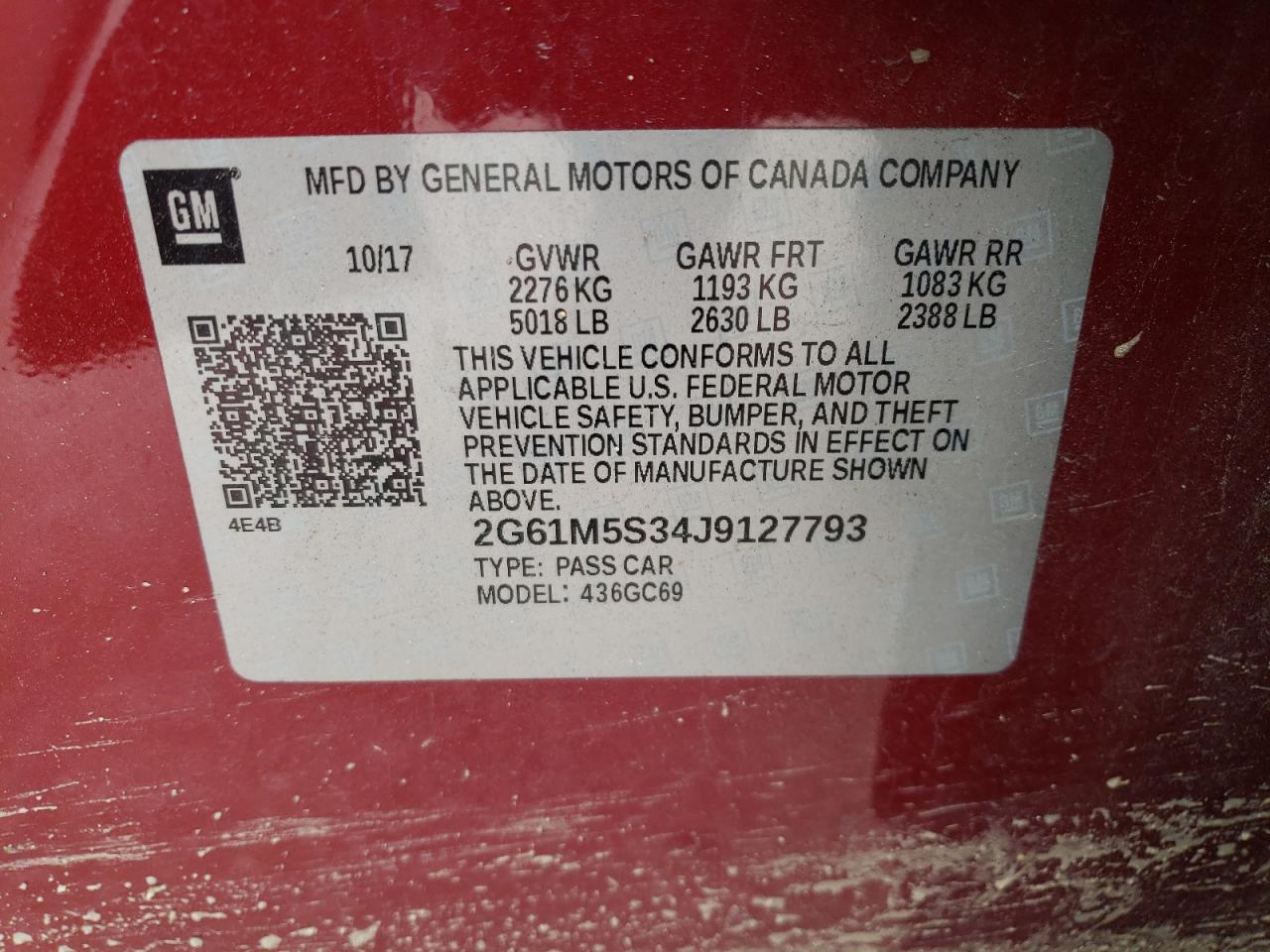 2G61M5S34J9127793 2018 Cadillac Xts Luxury