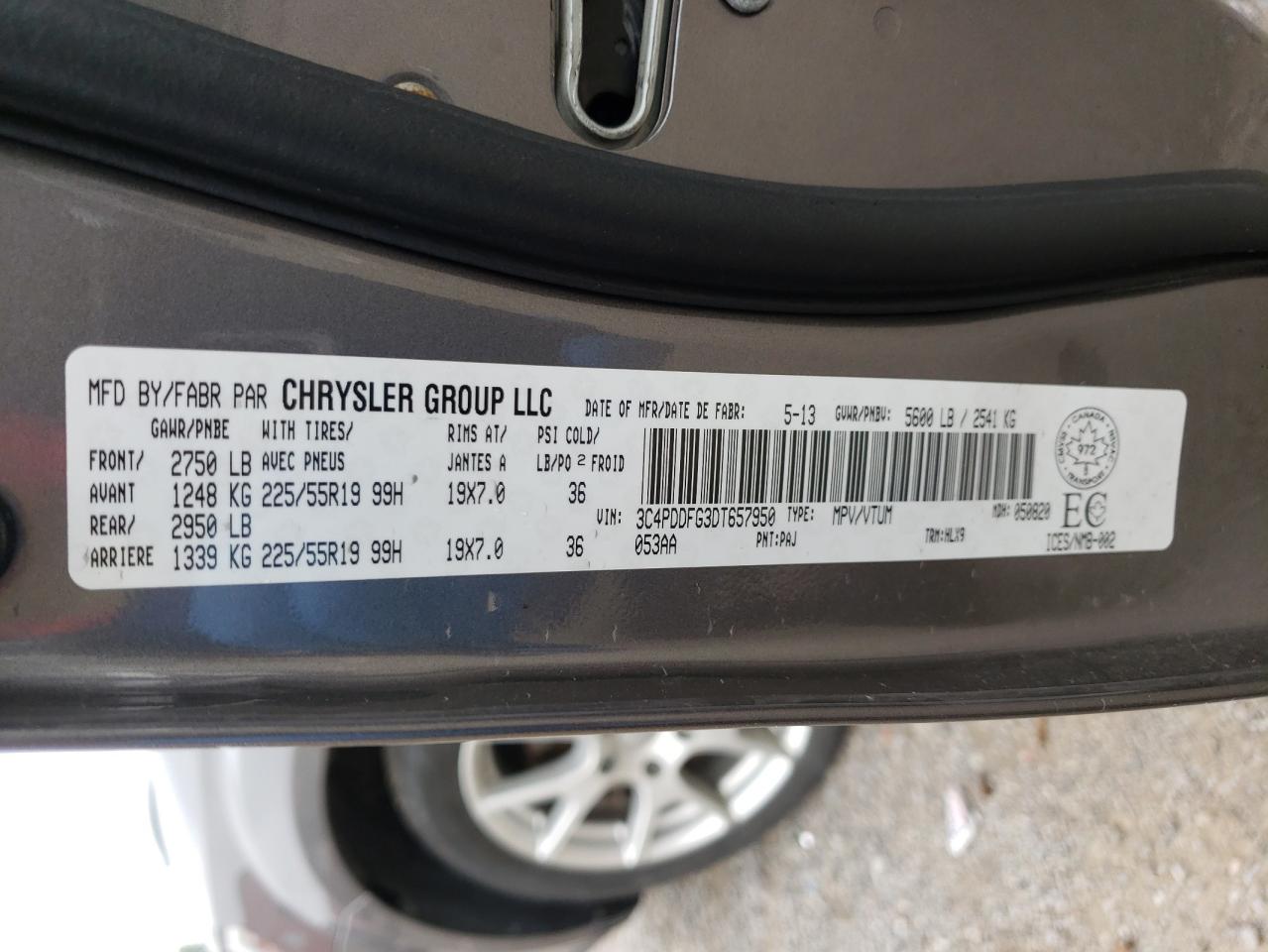 2013 Dodge Journey R/T VIN: 3C4PDDFG3DT657950 Lot: 64432604