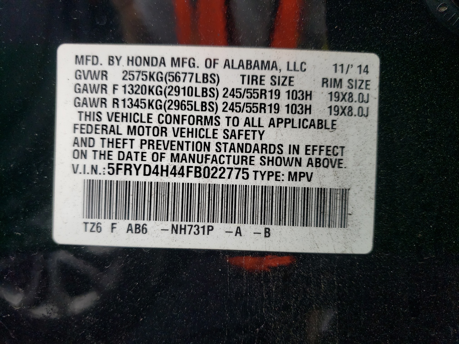 5FRYD4H44FB022775 2015 Acura Mdx Technology