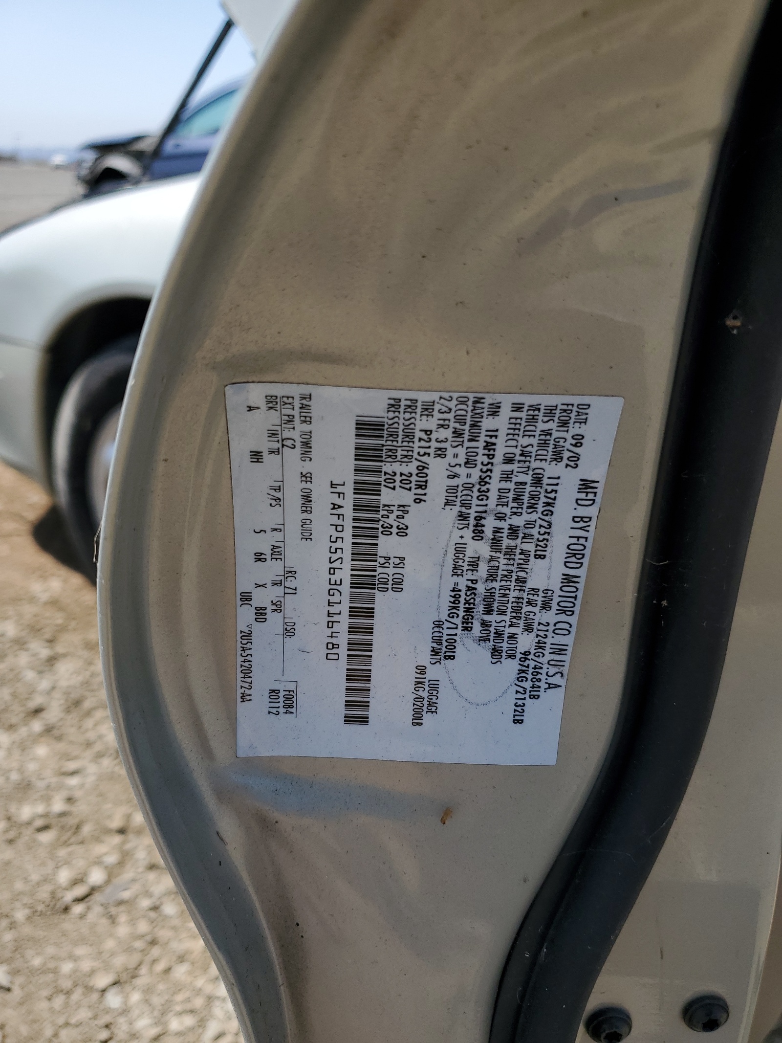 1FAFP55S63G116480 2003 Ford Taurus Ses