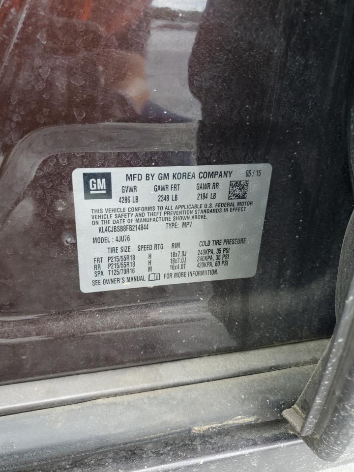 2015 Buick Encore Convenience VIN: KL4CJBSB8FB214844 Lot: 62417874