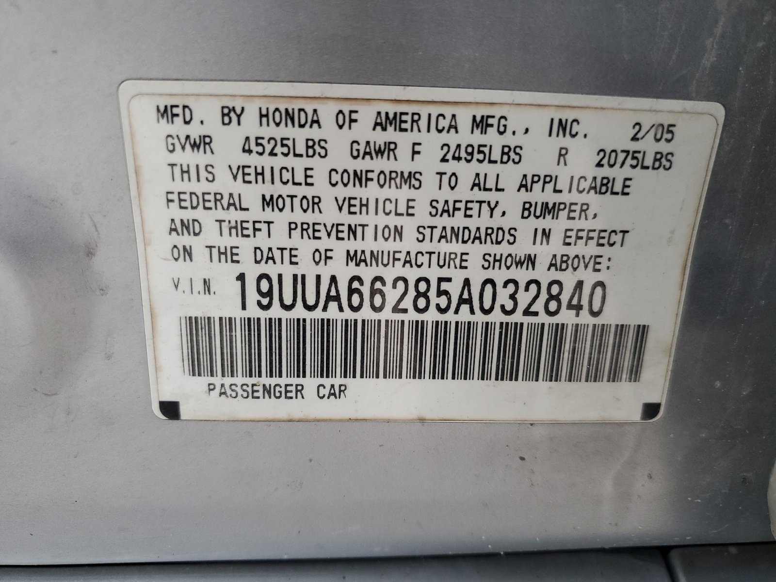 19UUA66285A032840 2005 Acura Tl