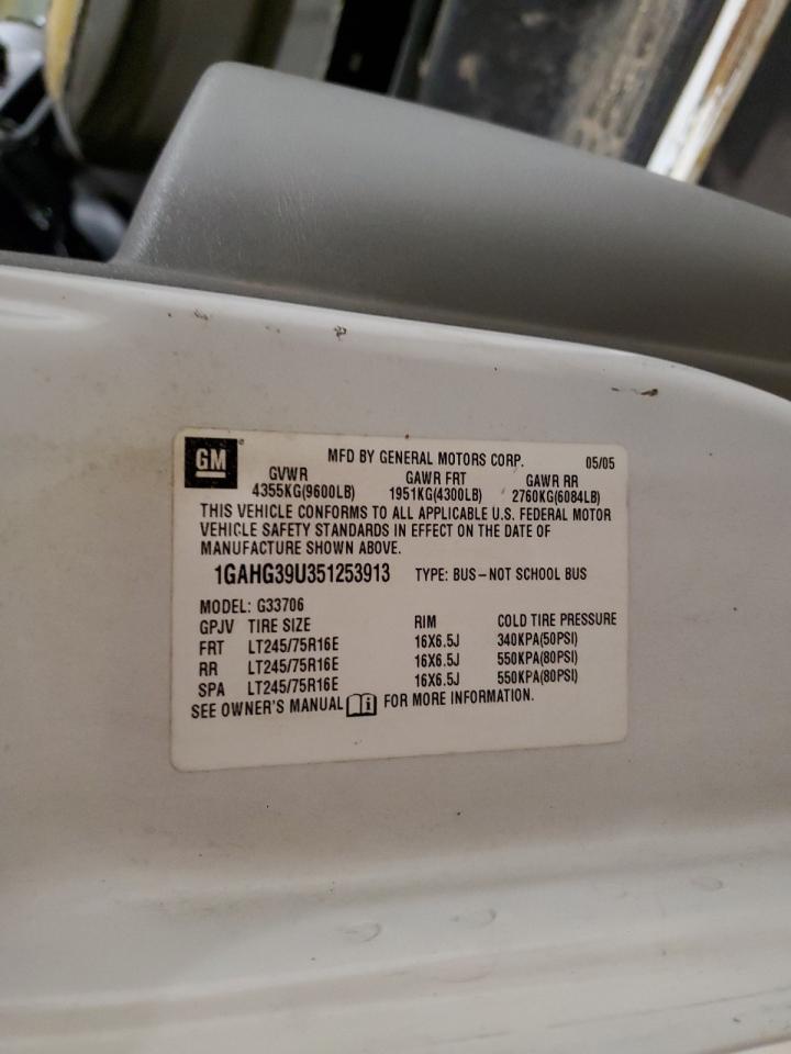 2005 Chevrolet Express G3500 VIN: 1GAHG39U351253913 Lot: 64017494