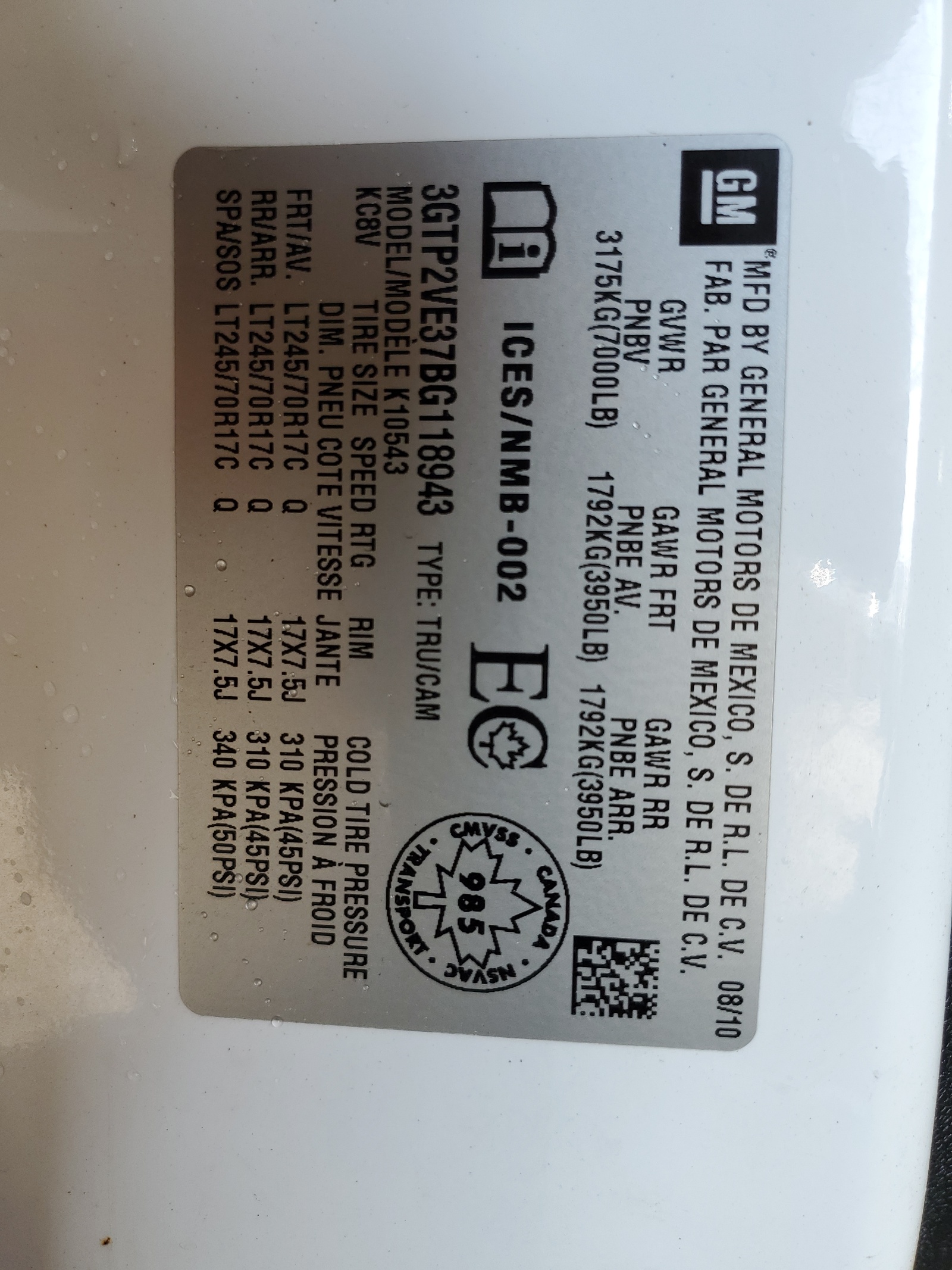 3GTP2VE37BG118943 2011 GMC Sierra K1500 Sle