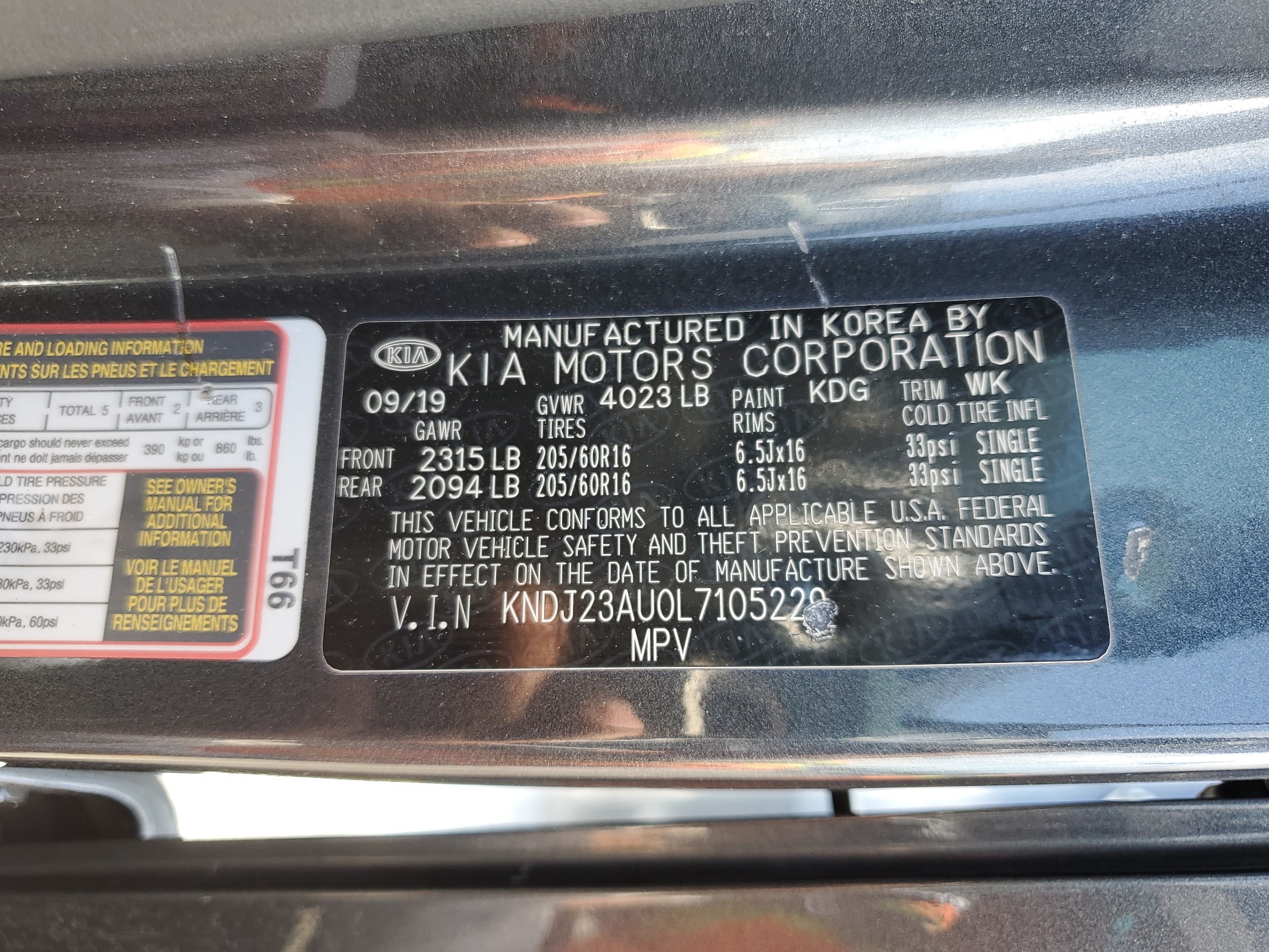 KNDJ23AU0L7105229 2020 Kia Soul Lx