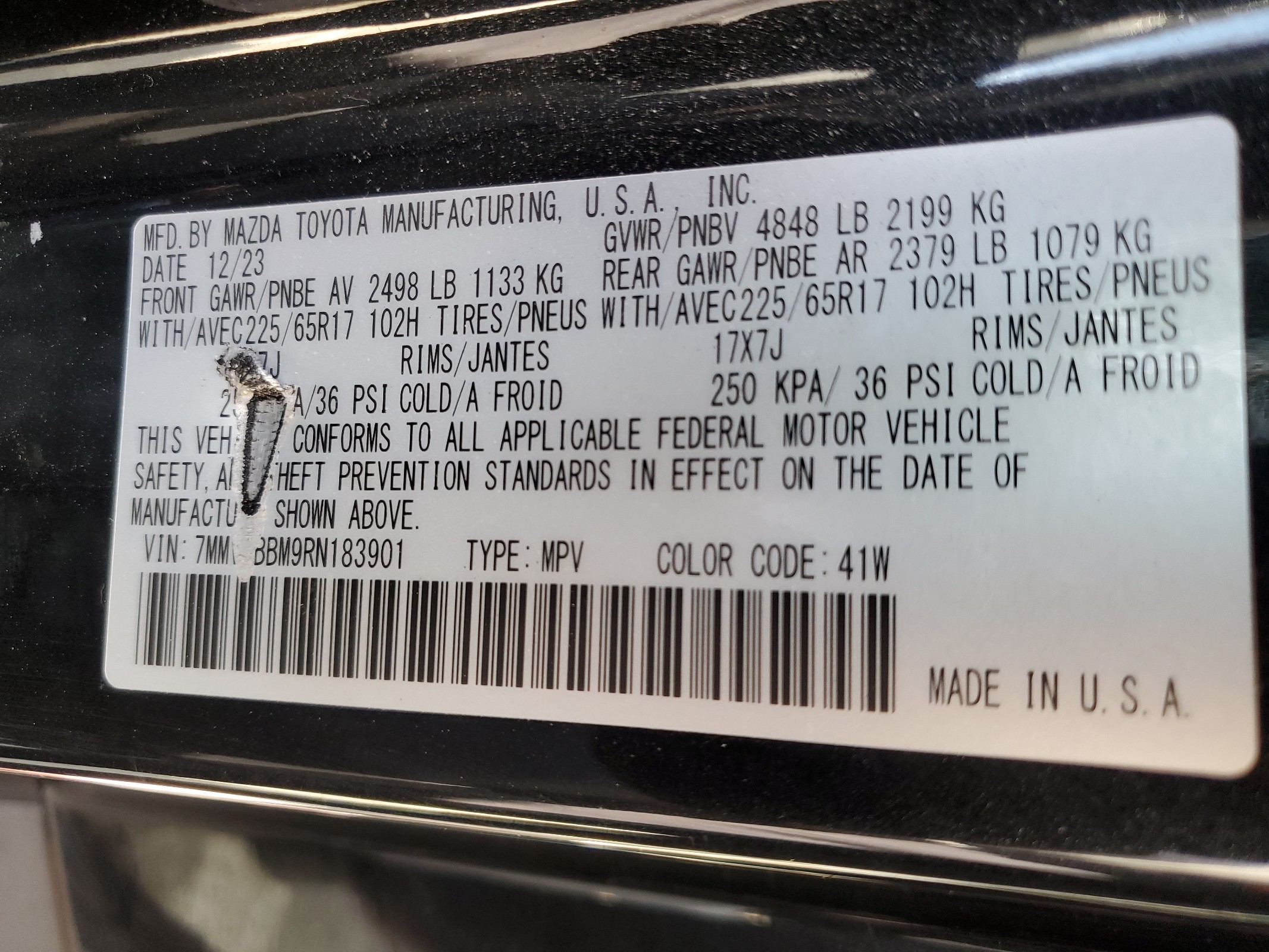 7MMVABBM9RN183901 2024 Mazda Cx-50 Preferred