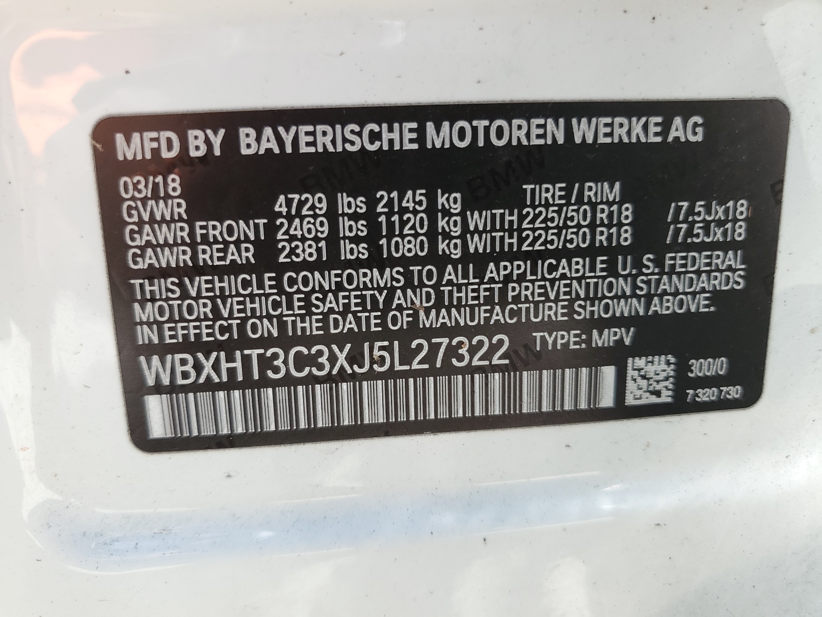 WBXHT3C3XJ5L27322 2018 BMW X1 xDrive28I